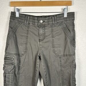 Natural‎ Reflections Women's Comfort Waist Cargo Utility Pants Grey Gray Size 2